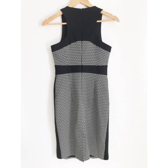 NANETTE LAPORE Sleeveless Black White Geometric Stitch Pattern Dress - Picture 2 of 7